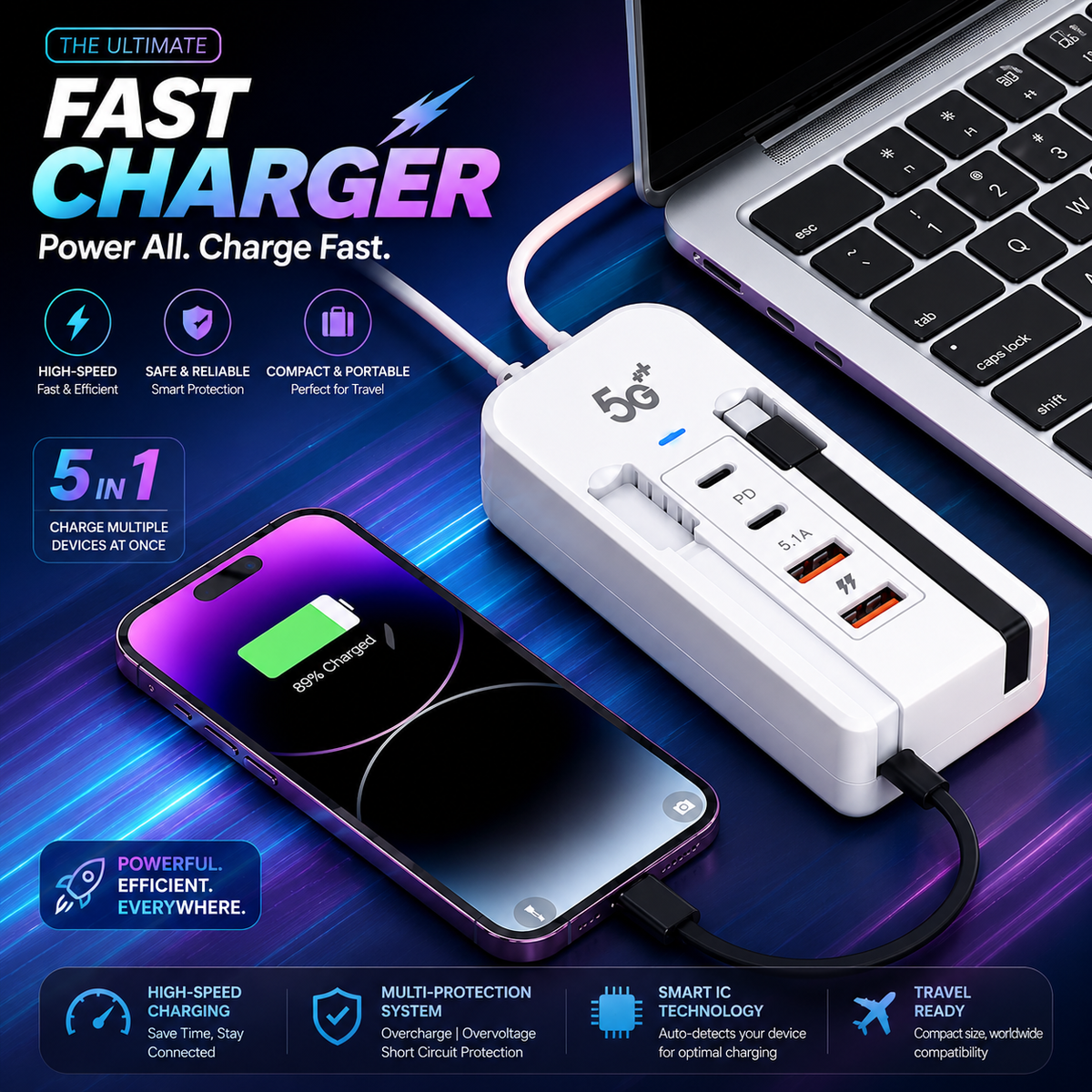 5in1 Multi-Function Fast Charger
